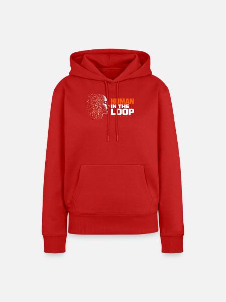 Mensch in der Schleife - Frauen Premium Bio Hoodie - Rot