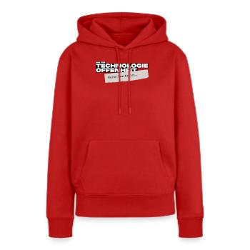 Bin für Technologieoffenheit – Meine Fax-Nr. ist… - Frauen Premium Bio Hoodie - Rot - Vorne - Julia (174cm)