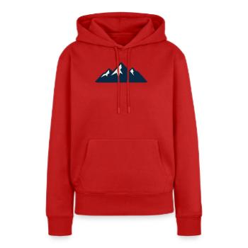 Gebirge Berge Silhouette - Frauen Premium Bio Hoodie - Rot - Vorne - Julia (174cm)