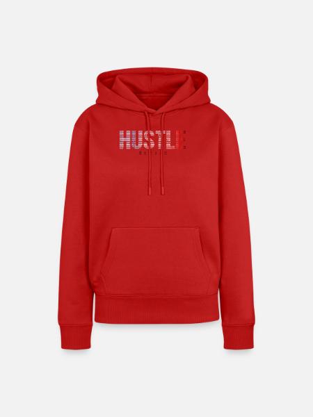 Hustle gestreifter Farbverlauf - Frauen Premium Bio Hoodie - Rot