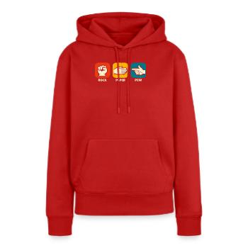 Pierre, Banc de Feuille, Arme Drôle, 2e Annexe Constitutionnelle - Sweat à capuche Premium bio Femme - rouge - Devant - Julia (174cm)