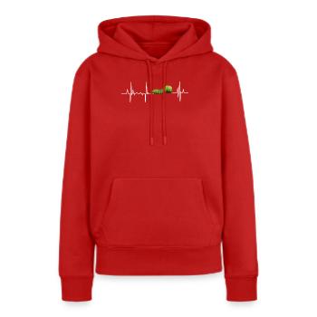 Chenille - Sweat à capuche Premium bio Femme - rouge - Devant - Julia (174cm)