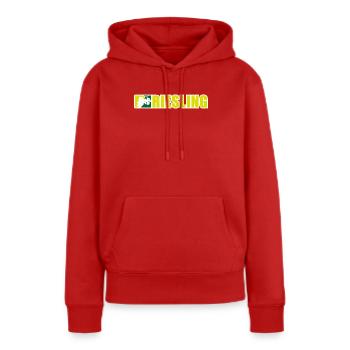 MLW - Team Riesling - Frauen Premium Bio Hoodie - Rot - Vorne - Julia (174cm)