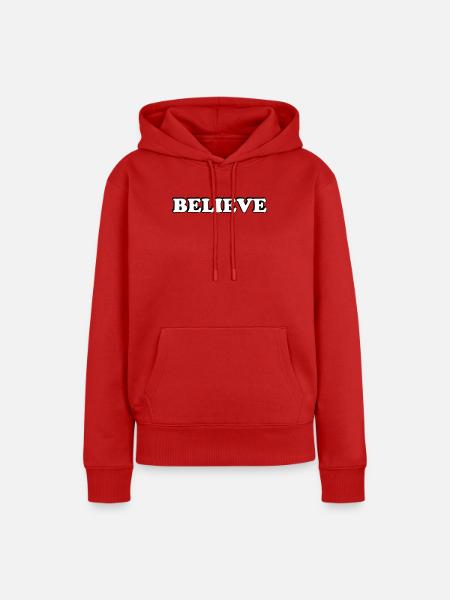 Glauben - Frauen Premium Bio Hoodie - Rot