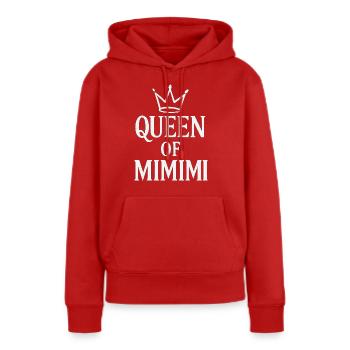 Reine de Mimimi - Sweat à capuche Premium bio Femme - rouge - Devant - Julia (174cm)