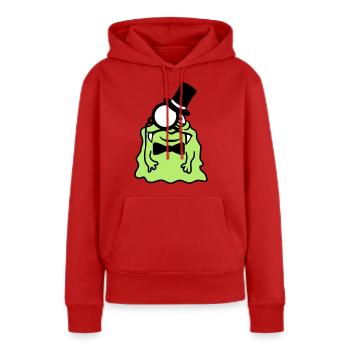 Monsieur messieurs cylindre monocle riche glibber - Sweat à capuche Premium bio Femme - rouge - Devant - Julia (174cm)