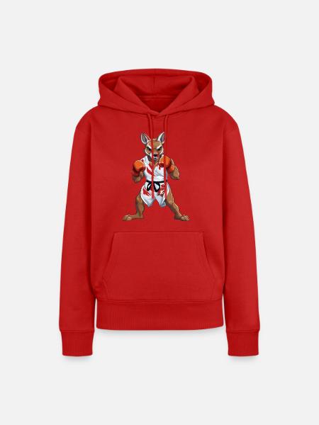 Känguru Karate Kämpfer - Frauen Premium Bio Hoodie - Rot