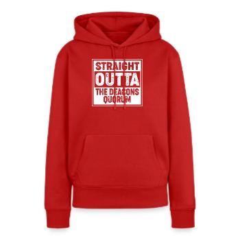 Mormons - Sweat à capuche Premium bio Femme - rouge - Devant - Julia (174cm)