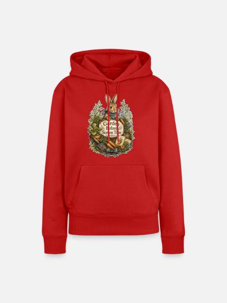Garden Before Screen Time - Frauen Premium Bio Hoodie - Rot