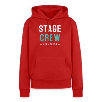 Équipe de scène Toute l’Accès Concert de l’équipe de scène - Sweat à capuche Premium bio Femme - rouge - Devant - Julia (174cm)