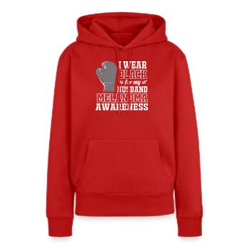 Hautkrebs Melanom - Frauen Premium Bio Hoodie - Rot - Vorne - Julia (174cm)
