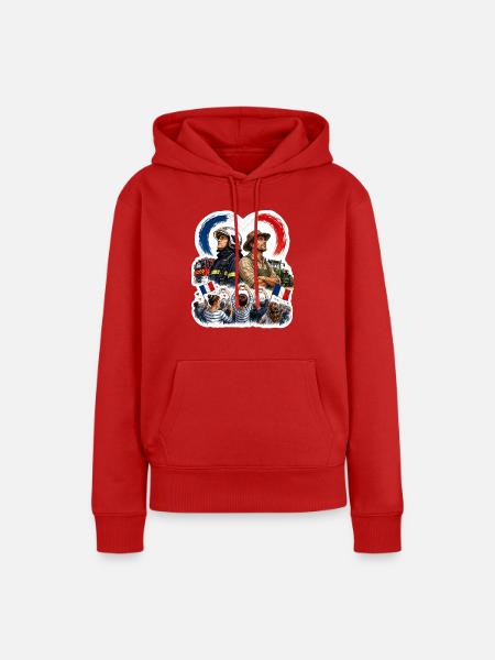 Patriotischer Feuerwehrmann und Bauernhelden - Frauen Premium Bio Hoodie - Rot