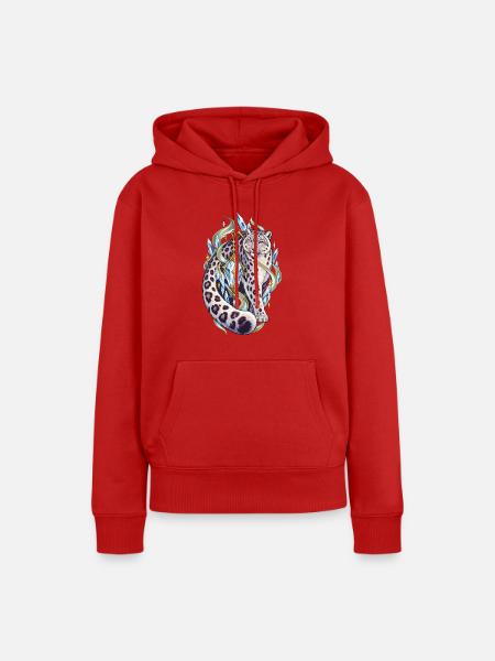 Kristall Leopard Fabelwelt - Frauen Premium Bio Hoodie - Rot