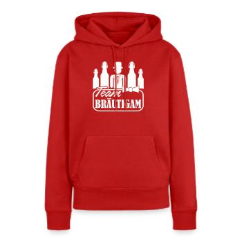 team braeutigam jga - Frauen Premium Bio Hoodie - Rot - Vorne - Julia (174cm)
