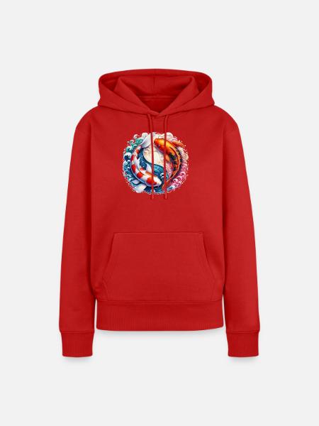 Koi-Karpfen - Frauen Premium Bio Hoodie - Rot