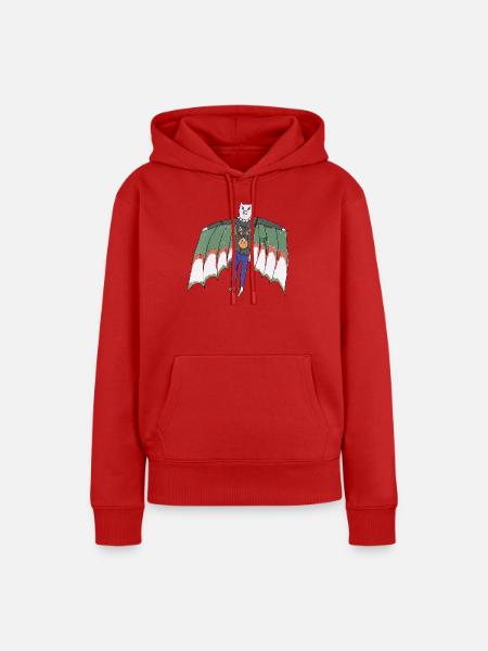 Vampire Cat - Frauen Premium Bio Hoodie - Rot