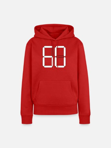 NUMMER 60 Zahl Geschenk Digital - Frauen Premium Bio Hoodie - Rot