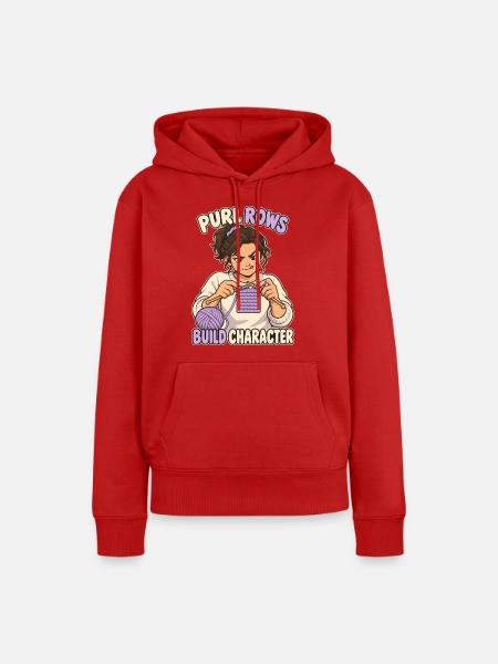 Linke Maschen formen Charakter - Frauen Premium Bio Hoodie - Rot