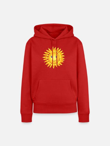 Sonne - Frauen Premium Bio Hoodie - Rot