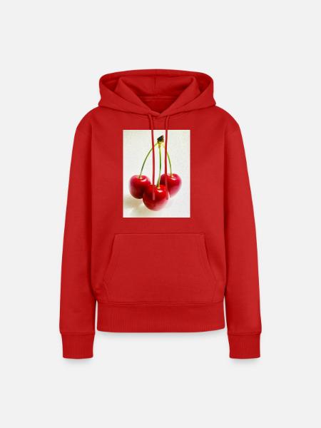 Kirsche - Frauen Premium Bio Hoodie - Rot