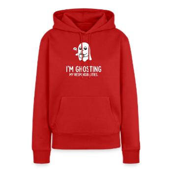Ghosting de mes responsabilités - Sweat à capuche Premium bio Femme - rouge - Devant - Julia (174cm)