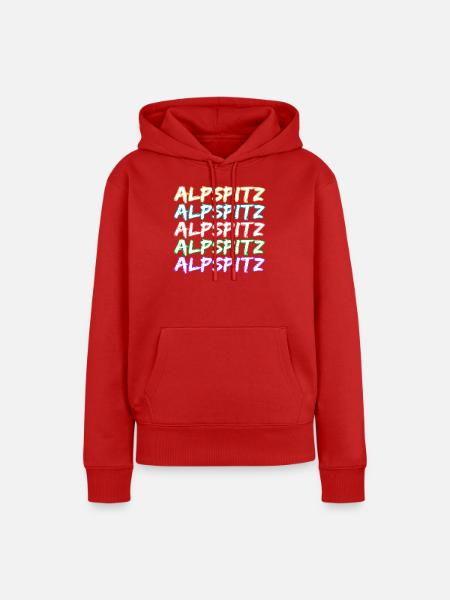 Alpspitz als Bergsteigen - Frauen Premium Bio Hoodie - Rot