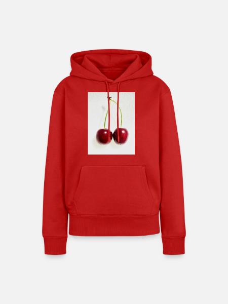 Kirsche - Frauen Premium Bio Hoodie - Rot