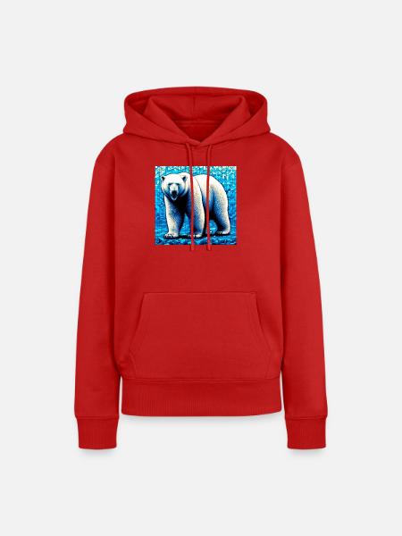 Eisbär - Frauen Premium Bio Hoodie - Rot