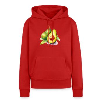 Fraîcheur de l’avocat aquarelle - Sweat à capuche Premium bio Femme - rouge - Devant - Julia (174cm)