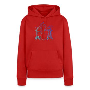 Idée cadeau pour le percussionniste avec batterie - Sweat à capuche Premium bio Femme - rouge - Devant - Julia (174cm)