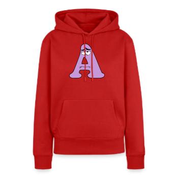 A - Sweat à capuche Premium bio Femme - rouge - Devant - Julia (174cm)