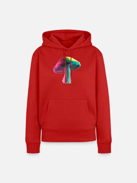 Pilz - Cooles Low-Poly-Logo - Frauen Premium Bio Hoodie - Rot