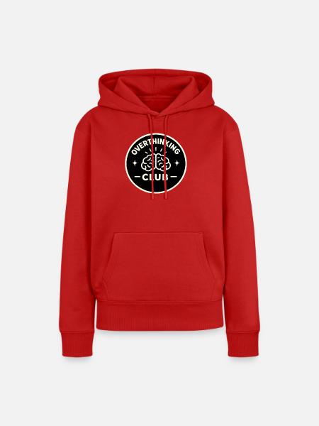 Overthinking Club - Frauen Premium Bio Hoodie - Rot