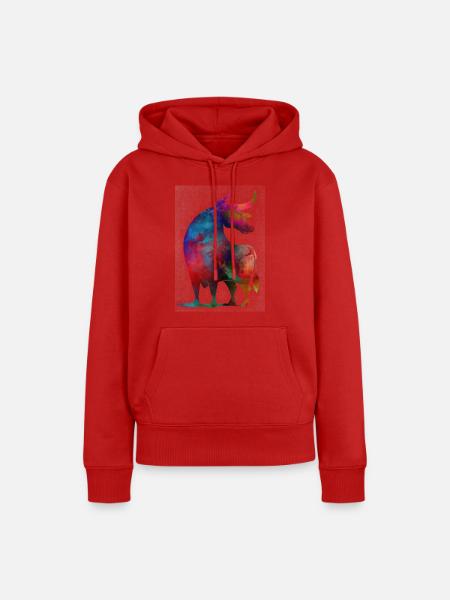 Bunter Stier - Frauen Premium Bio Hoodie - Rot