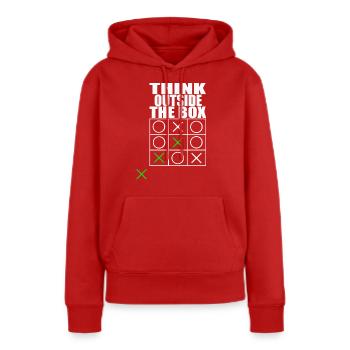 sortir des sentiers battus - Sweat à capuche Premium bio Femme - rouge - Devant - Julia (174cm)