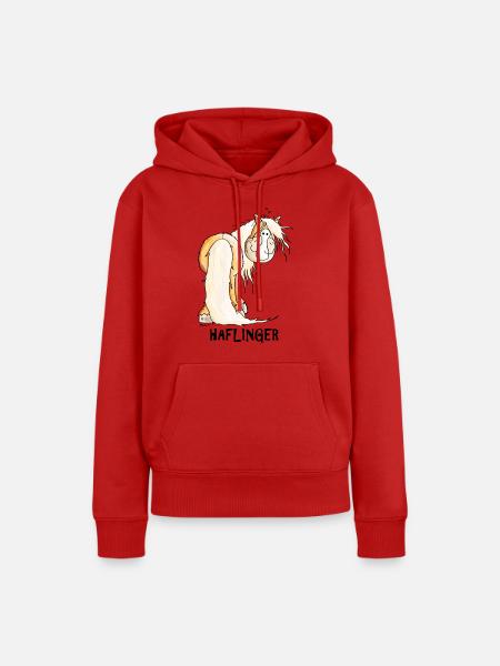 Happy Haflinger - Frauen Premium Bio Hoodie - Rot
