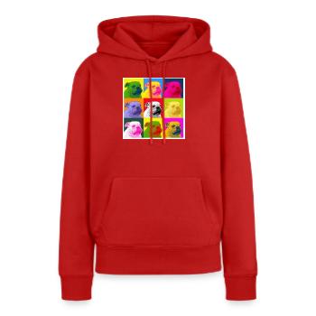 A bulldog - Sweat à capuche Premium bio Femme - rouge - Devant - Julia (174cm)