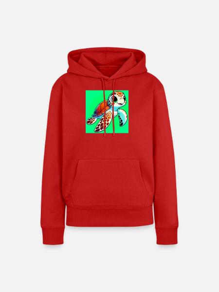 Schildkröte - Frauen Premium Bio Hoodie - Rot