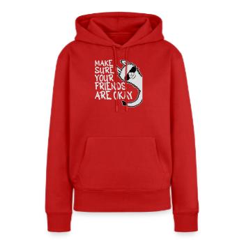 Make Sure Your Friends Are Okay Lama Sonnenbrille - Frauen Premium Bio Hoodie - Rot - Vorne - Julia (174cm)