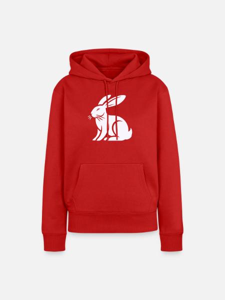 hase kaninchen - Frauen Premium Bio Hoodie - Rot