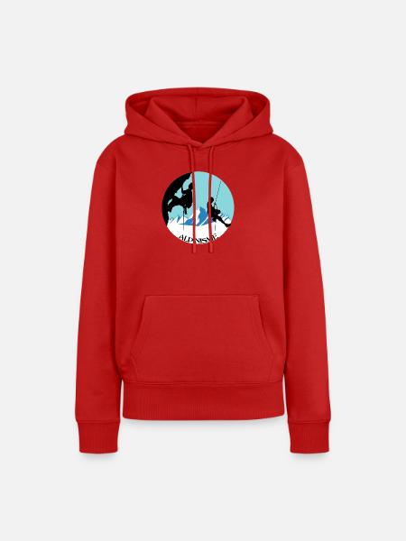 Bergsteigen - Frauen Premium Bio Hoodie - Rot