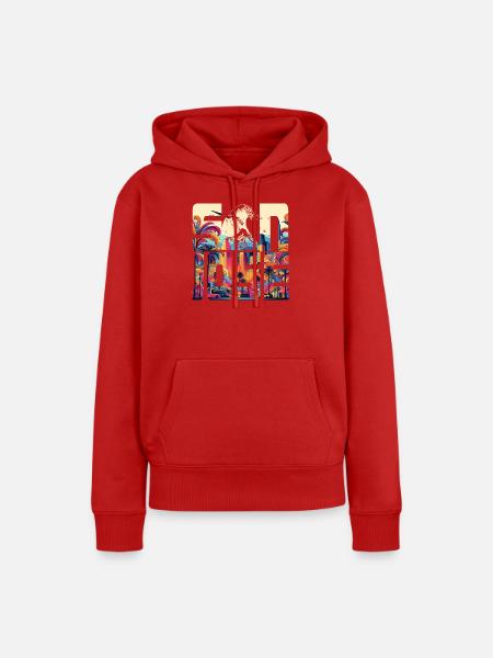 SAN JOSE - Frauen Premium Bio Hoodie - Rot