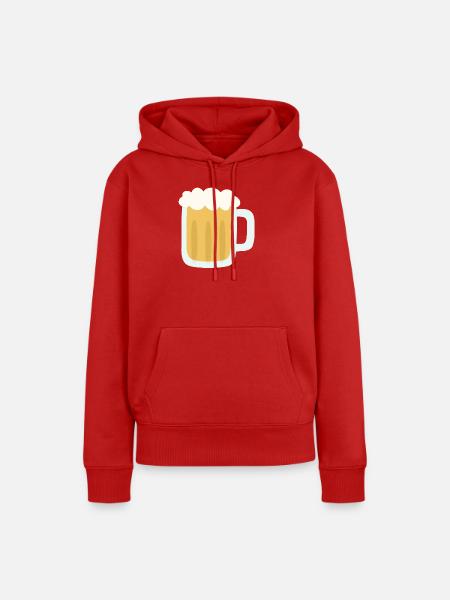 Schaumiger Bierkrug Illustration - Frauen Premium Bio Hoodie - Rot