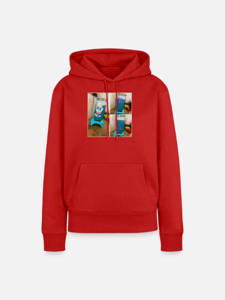 Glitzerbecher - Frauen Premium Bio Hoodie - Rot