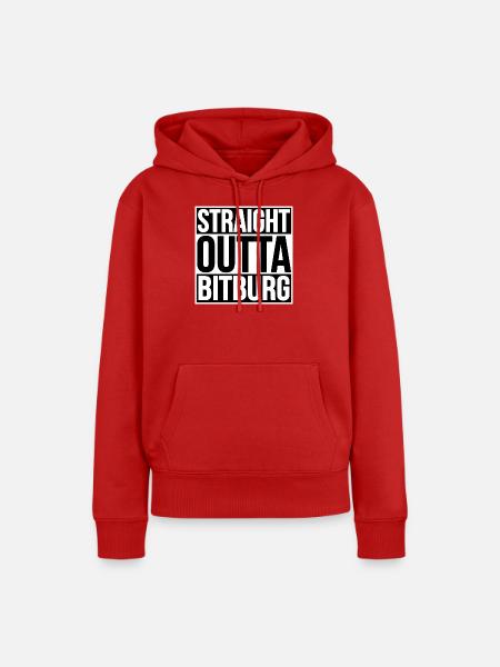Straight Outta Bitburg - Frauen Premium Bio Hoodie - Rot