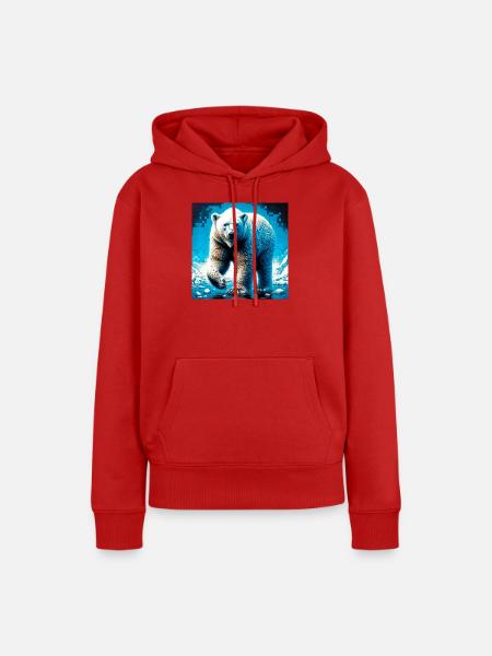 Eisbär - Frauen Premium Bio Hoodie - Rot