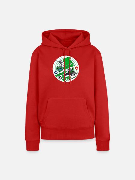 1423-SNOW_BUDDIES_4_EVER_groen-Buchstaben - Frauen Premium Bio Hoodie - Rot