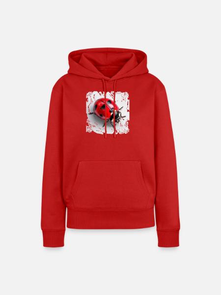 Roter Marienkäfer Muster Siebenpunkt - Frauen Premium Bio Hoodie - Rot