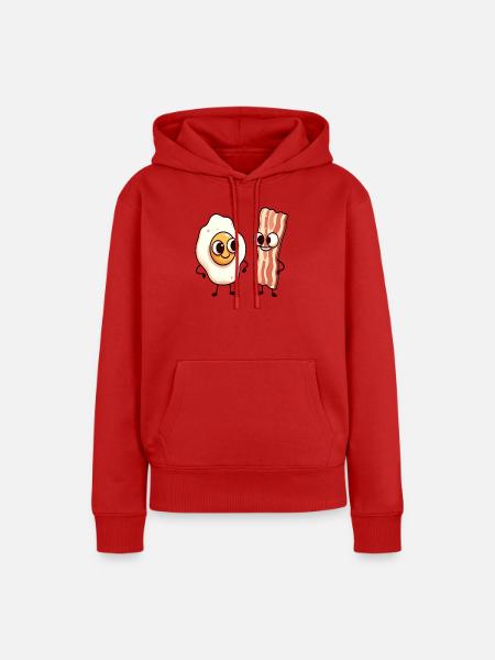 Ei und Speck: Frühstücksfreunde - Frauen Premium Bio Hoodie - Rot