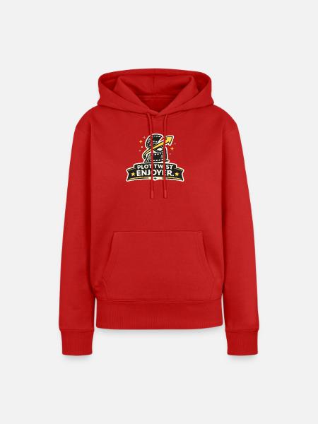 Plot Twist Enjoyer - Frauen Premium Bio Hoodie - Rot